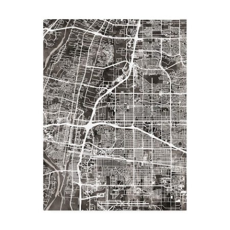 Michael Tompsett 'Albuquerque New Mexico City Street Map Black' Canvas Art,18x24